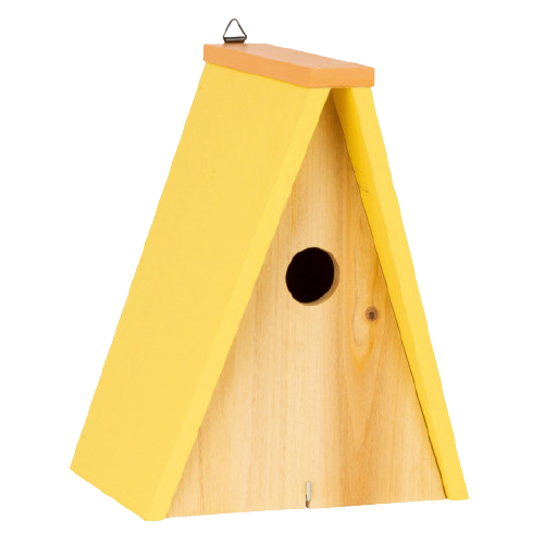 Edith-nichoir-pour-oiseaux-jaune-18,5X15,5X28cm