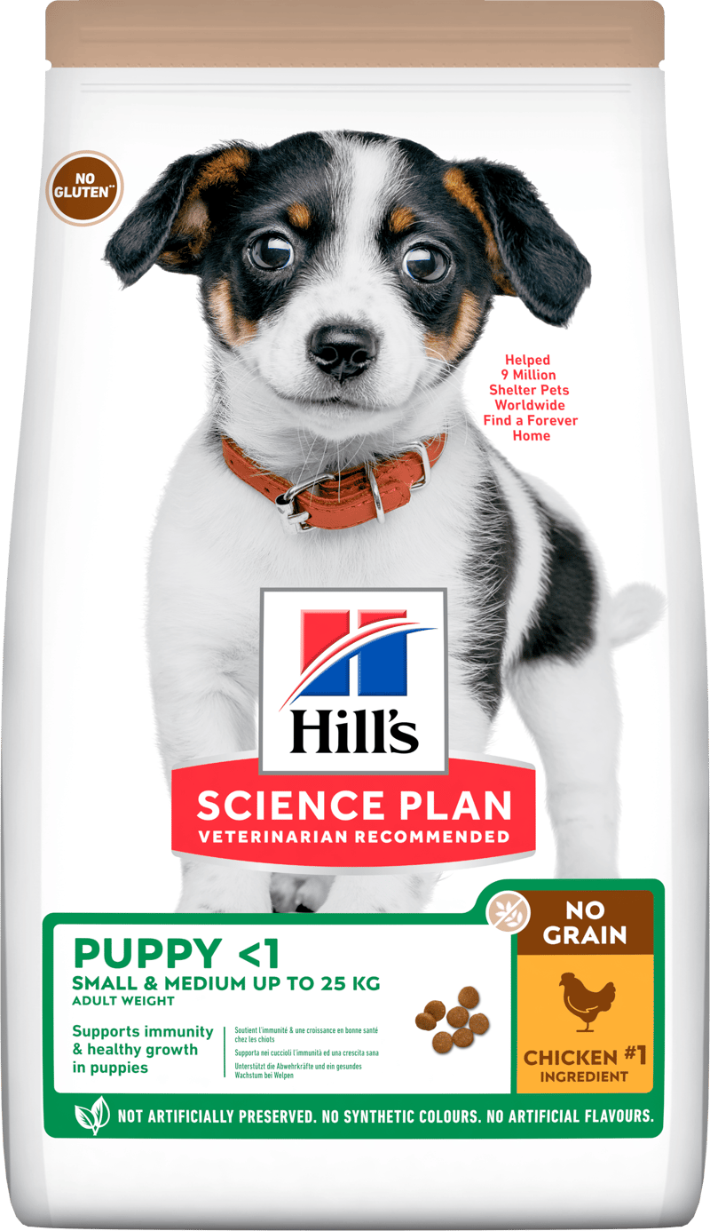 Leverancier-Hills-Science-No Grain-Plan-Puppy-Small-Medium-Chicken-min