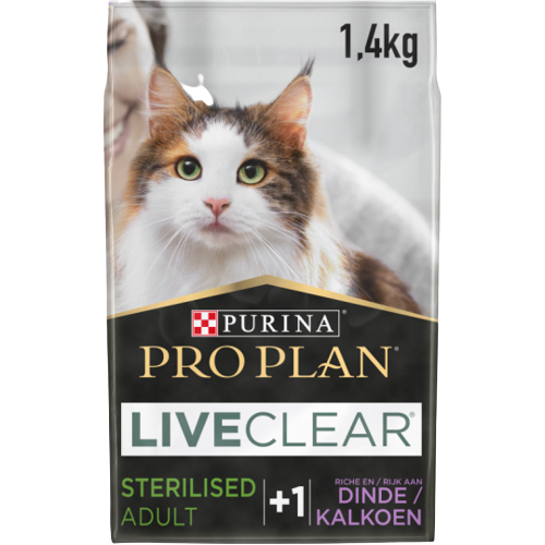 leverancier-pro-plan-liveclear-sterilised-kalkoen-adult-14-kg-